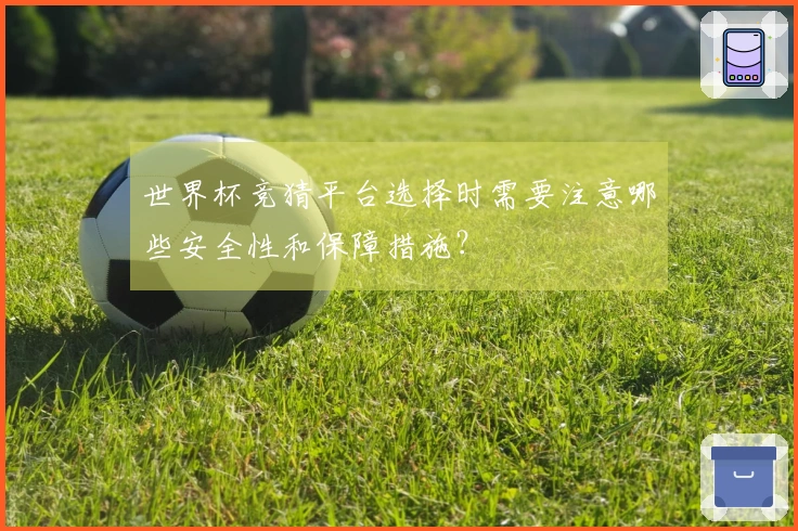 世界杯竞猜平台选择时需要注意哪些安全性和保障措施？